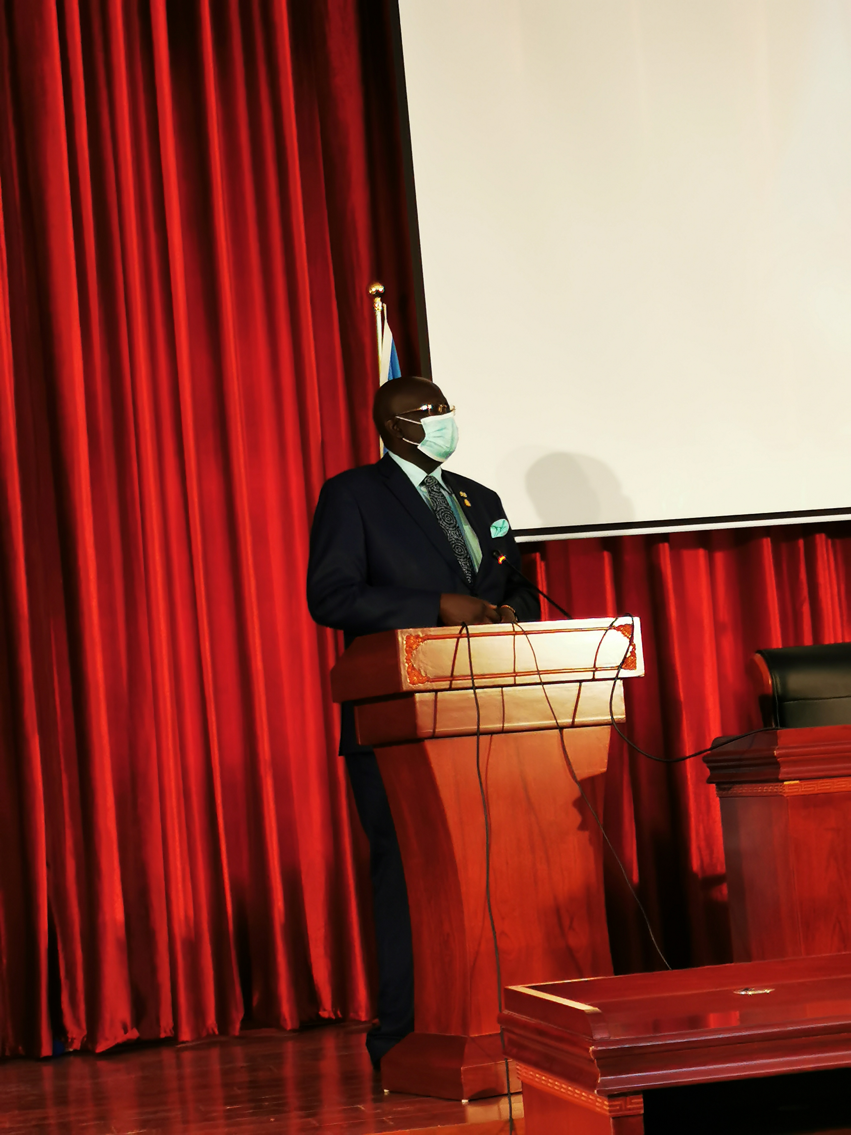 Prof. George Magoha, CS for Ministry of Education delivers a speech