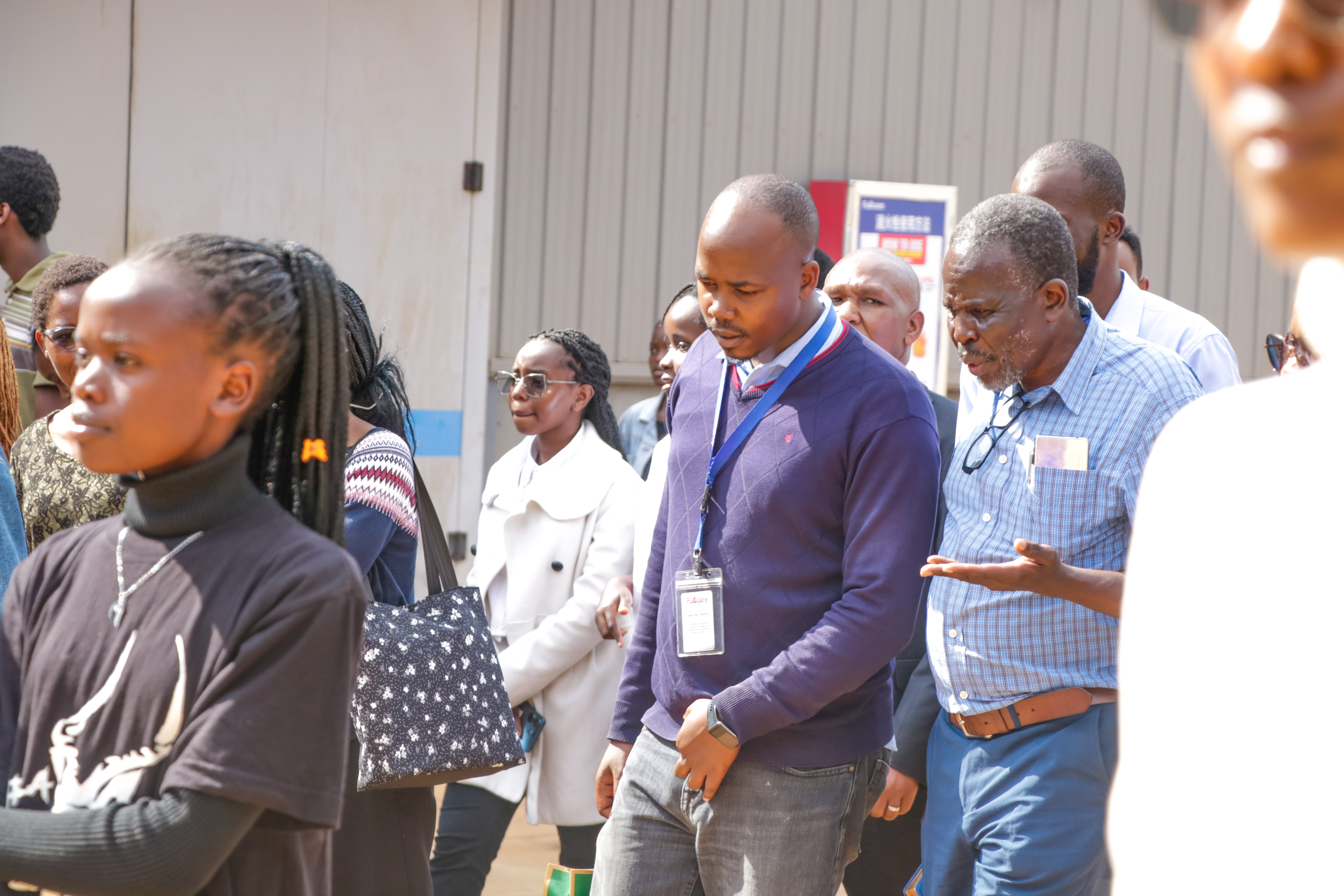 UoN-ADDCampus' Lecturer Mr. Ouma Charleson a tour of Fullcare Medical Led ByFullcare Health and Safety Officer Kevin Tanui.