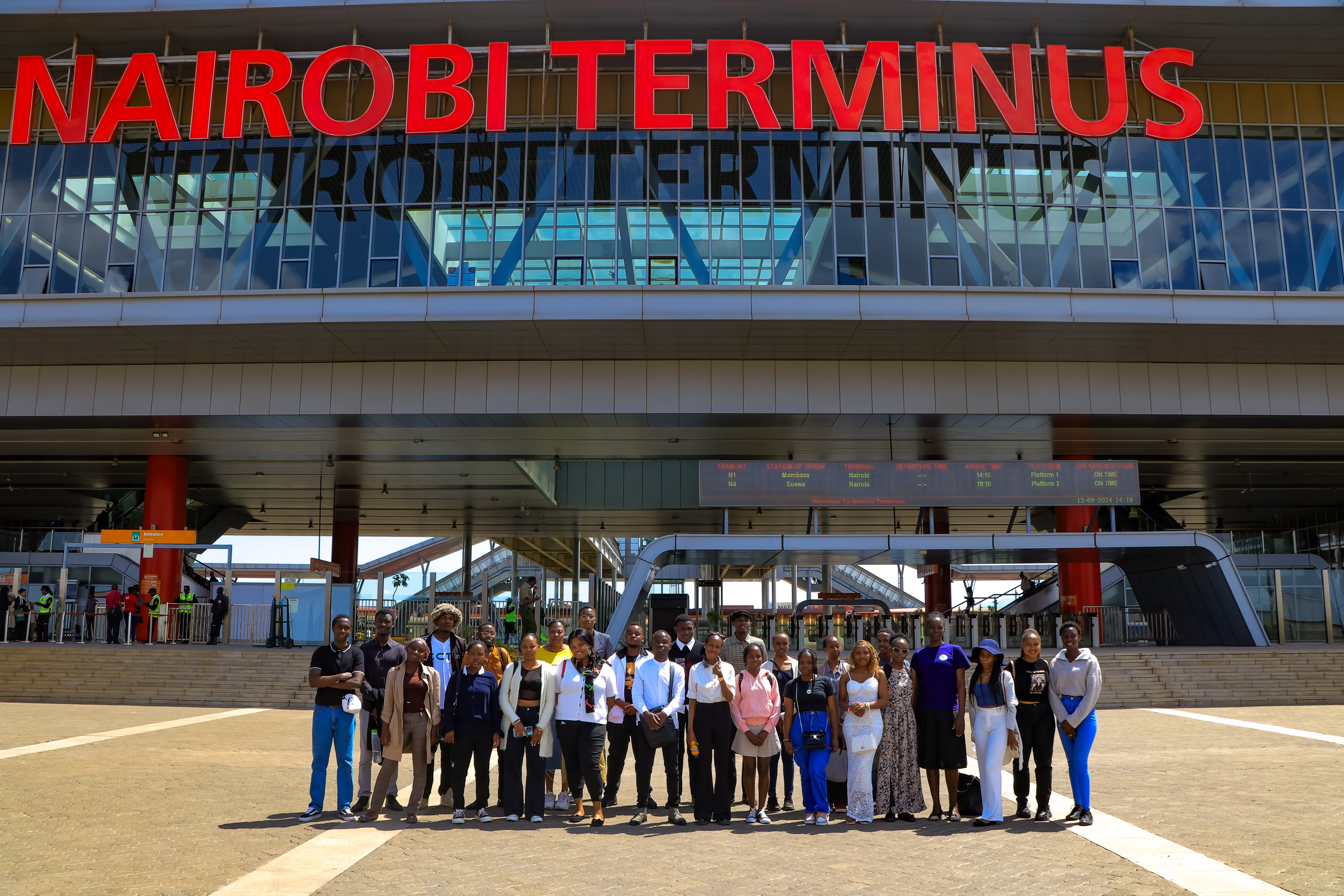 CIUoN students arrive at The Standard Gauge Railway (SGR) Nairobi Terminus for the  Moon Cake Festival Joint Celebrations with AFRISTAR staff. 