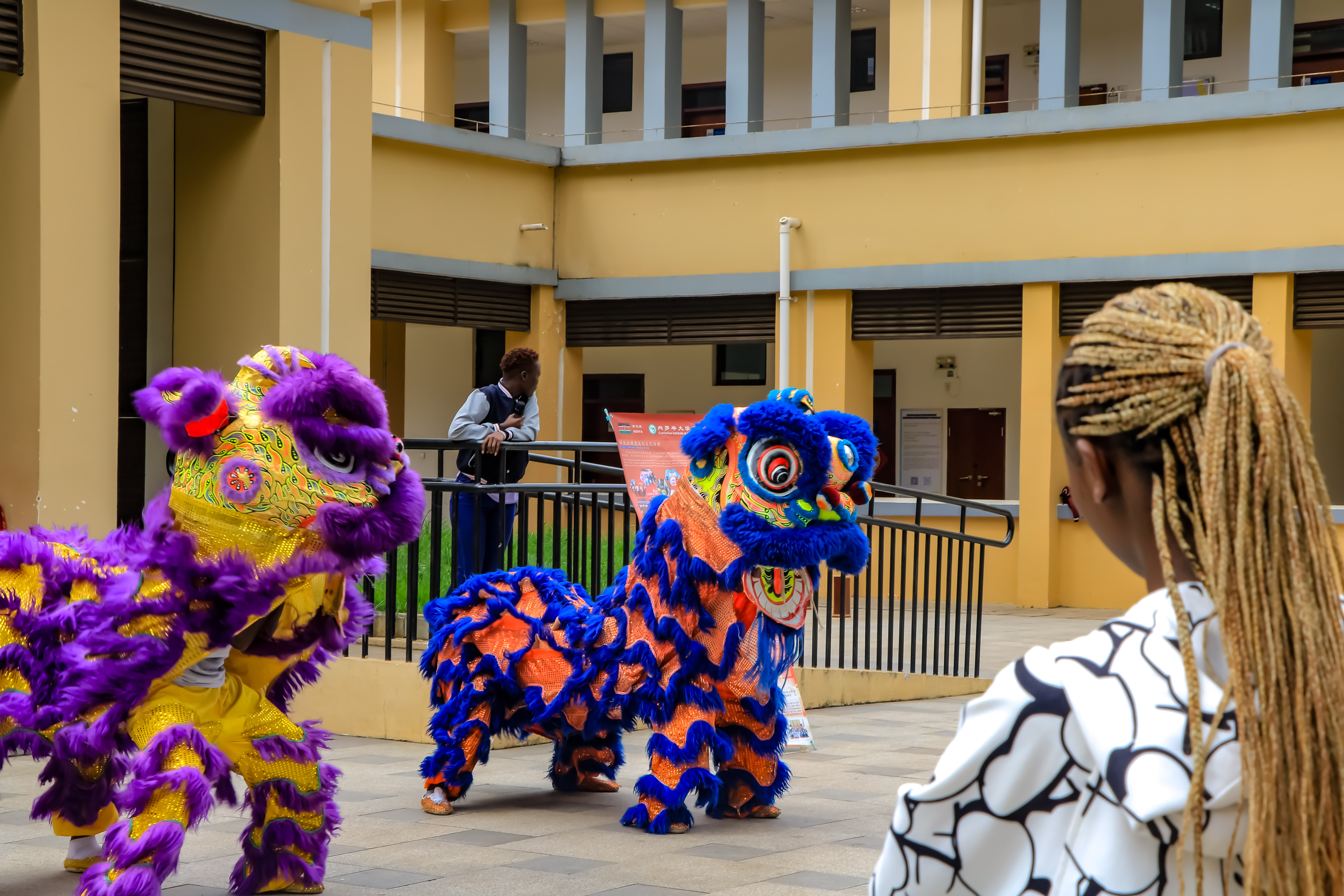 A Lion Dance performed by Confucius Institute UoN students at the 2024 Open day